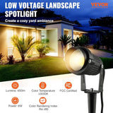 VEVOR Landscape Lighting, 6W Low Voltage LED Landscape Lights, IP66 Waterproof Landscape Spotlights Yard Lawn | Lumora