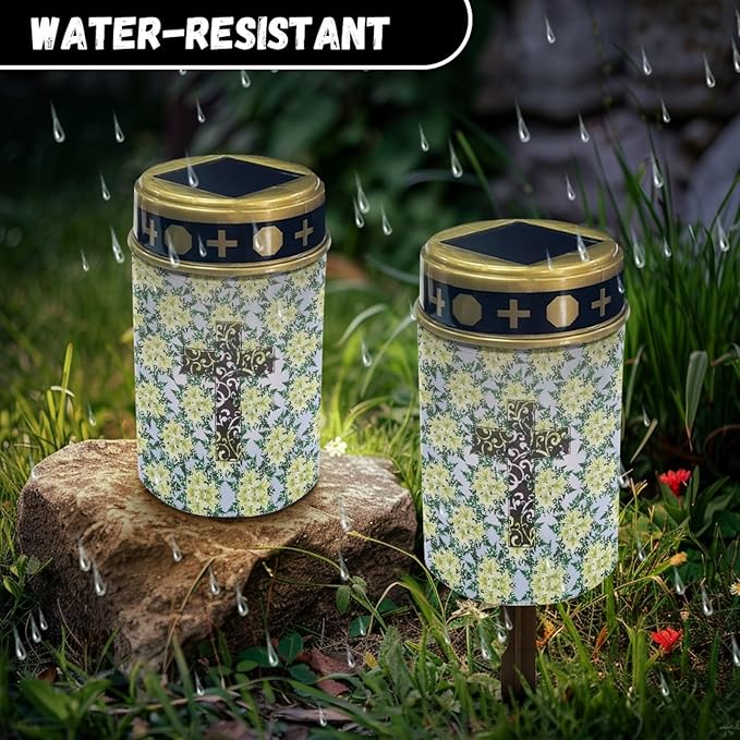 Cross Floral Solar Lights Outdoor,Solar Stake Lights Garden Lights,Waterproof Solar Lights for Outside Yard Patio | Lumora