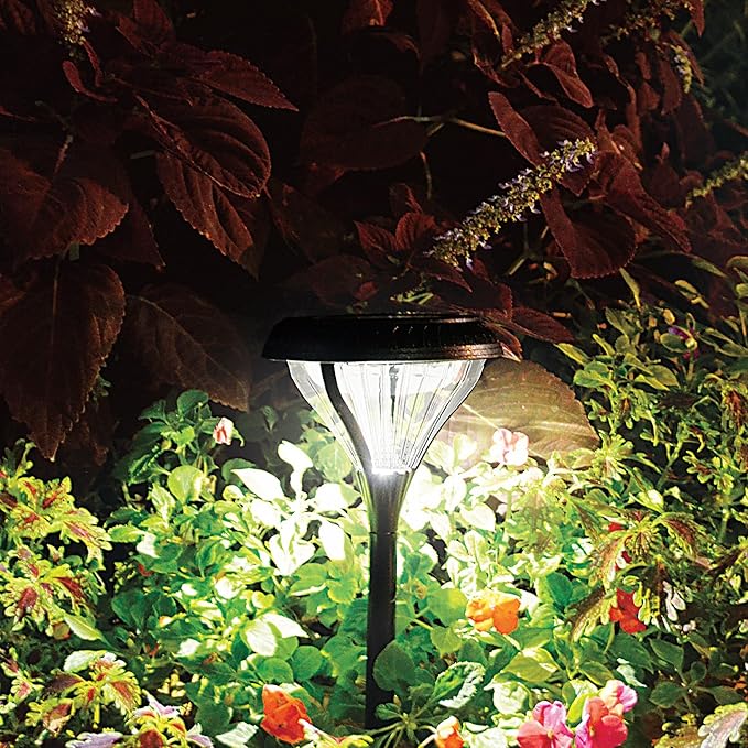 Gama Sonic Premier Outdoor Pathway Garden Landscape Light with 2 Color LEDs, Warm White and Bright White, Black, Heavy Duty Cast Aluminum, 50 Lumens, 8-Pack (239iP890080)