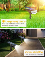 BAXIA TECHNOLOGY Solar Spot Lights Outdoor Waterproof, 3 Lighting Modes Solar Landscape Lights, Dusk to Dawn Spot | Lumora