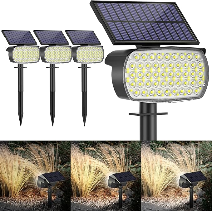 108 LED Solar Spot Lights Outdoor, Solar Lights Outdoor IP65 Waterproof, 3 Modes Solar Landscape Spotlights, Large | Lumora