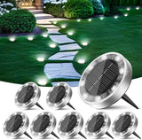 Peasur Solar Ground Lights Outdoor, 8 Pack Flat Solar Powered Disc Lights, IP68 Waterproof, Anti-Rust, Landscape | Lumora