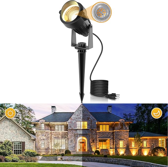 L LOHAS LED Landscape Spot Lights Outdoor, Dusk to Dawn Sensor 5W LED Spotlights for Yard, 120V 450LM Pathway | Lumora