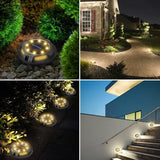 Fohil 12 Pack Solar Ground Lights Outdoor,12 LEDs Solar Disk Lights Waterproof In-ground Lights for Pathway Lawn | Lumora