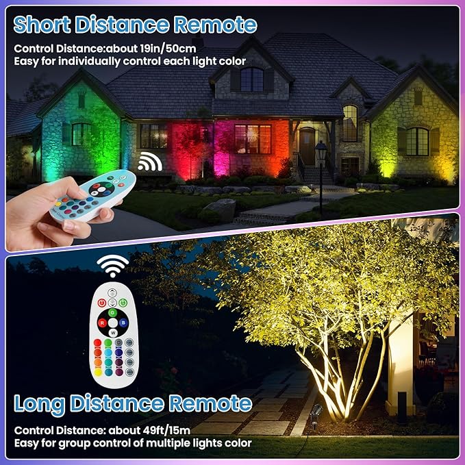 Junview Christmas RGB Color Changing Low Voltage Landscape Lights LED Landscape Lighting Remote Control Outdoor | Lumora