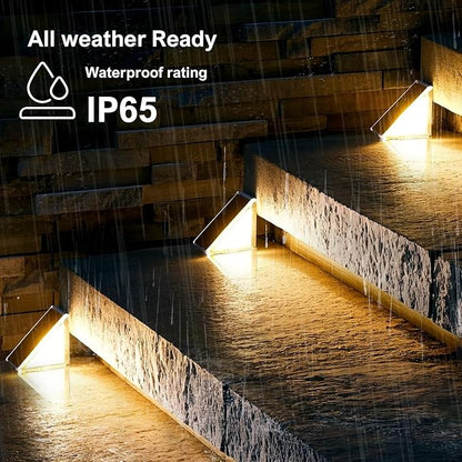Solar Step Light Outdoor Stair Lights, Deck Lights Outdoor Powered IP65 Waterproof, 2CCT Solar Outdoor Step Light, Decor for Stair, Deck, Step, Sidewalk, Porch and Outside Patio,2CCT,6 Pack