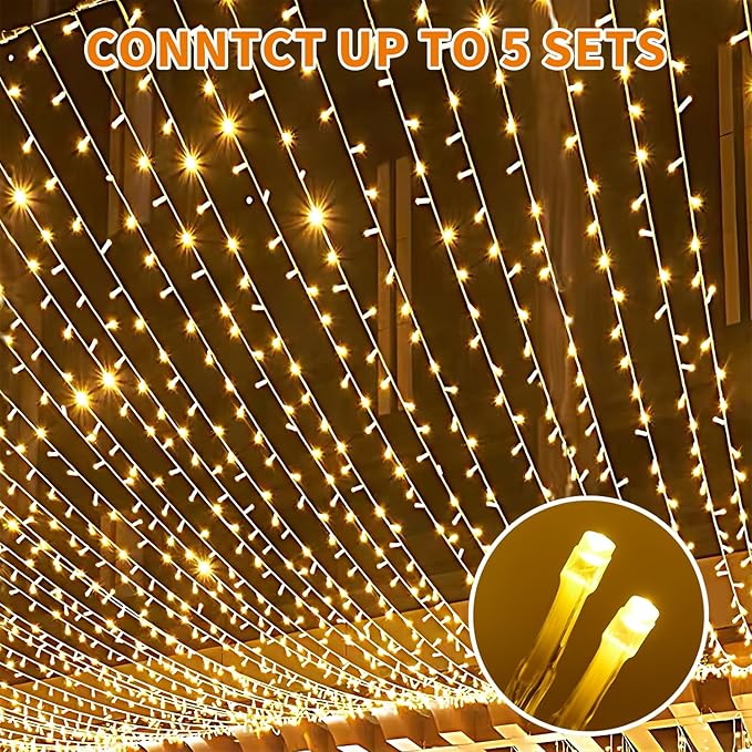 500 LED String Lights 165ft Warm White, Plug in Fairy Lights with 8 Lighting Modes, Indoor Outdoor Christmas Lights | Lumora