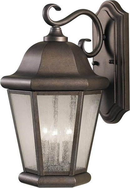 Feiss OL5902CB Martinsville Outdoor Patio Wall Lantern, 3-Light, 180watts, Bronze (10"W by 17"H)