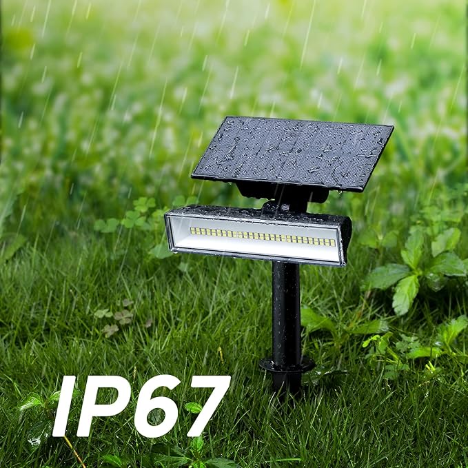 Consciot Solar Outdoor Lights Christmas, 54 LEDs Solar Spot Lights 7 Multicolor Changing, Solar Lights Outdoor Waterproof IP67, Landscape Lights for Yard Garden Patio Christmas Decor, 2 Pack