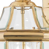 Quoizel Newbury Outdoor Wall Lantern, 20 Inch 2-Light Polished Brass Wall Sconce, French Country Exterior Wall | Lumora