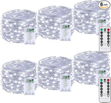 6 Pack 60LED Christmas Battery Operated Fairy Lights with Remote, 8 Modes String Lights with Timer, Dimmable | Lumora