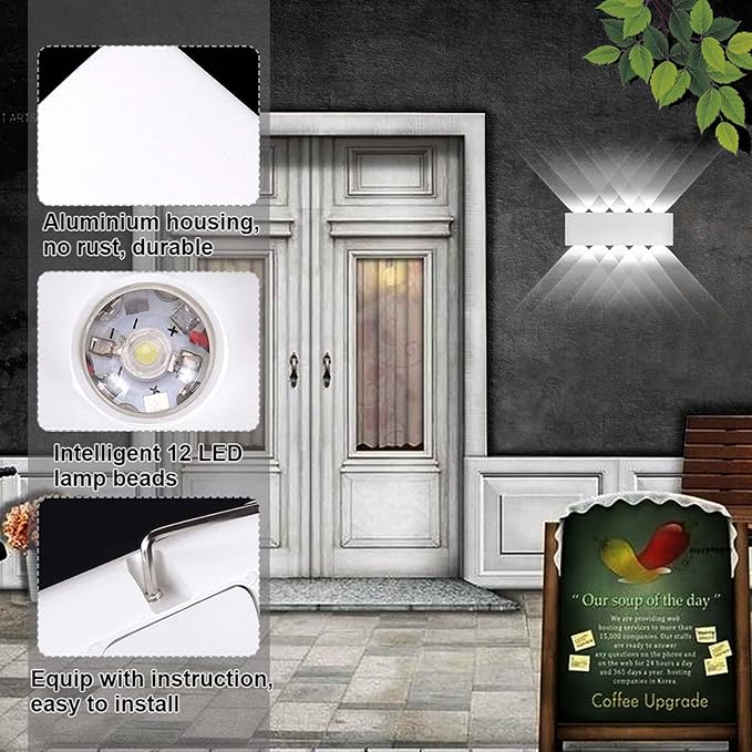 Kawell 10W Waterproof Modern Wall Sconces LED Wall Light Up Down Aluminum Wall Lamp LED Indoor Outdoor for Bedroom | Lumora