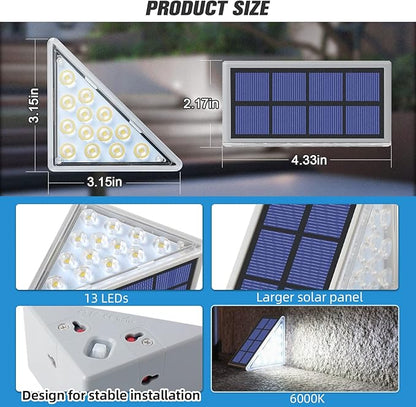 NIORSUN Solar Step Lights,8 Pack Cool White Solar Stair Lights Outdoor Waterproof IP67 Auto On Off,Solar Lights for Steps,Stair,Patio,Yard,Porch,Front Door,Sidewalk,Deck Decor