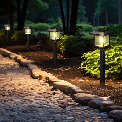 20 Pack Solar Pathway Outdoor Lights Waterproof IP55 House Shape Solar Walkway Garden LED Lights Decoration for Yard Patio Landscape Outside Lawn Driveway