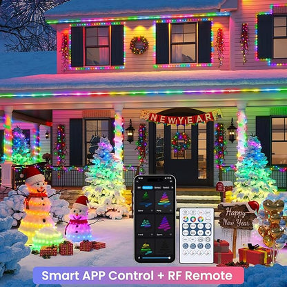 Jnaurb RGB Color Changing Rope Lights Outdoor, 100ft 300LED Smart String Lights with Remote & APP Control, Waterproof Music Sync Rope Lighting - DIY Flexible Tube LED Lights for Bedroom Garden Wedding