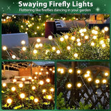 12-Pack Garden Solar Lights, 96 LED Solar Lights Outdoor for Garden Decor, Waterproof Firefly Light Outdoor (Sway | Lumora