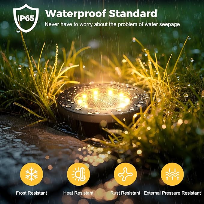 Brightown Solar Lights Outdoor Waterproof, 12 Packs LED In-Ground Lights Outdoor Solar Lights for Yard Patio Garden | Lumora