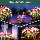 WdtPro Upgraded Solar Garden Lights Outdoor: 4 Pack 2-in-1 Solar Firefly Swaying Light with Lily Flower and Glowing | Lumora