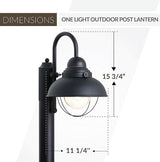 Sea Gull Lighting One-Light Outdoor Post Lantern Outside Fixture, Full Size, Black | Lumora