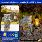 Solar Owl Garden Statue with Succulent Decor & Hanging Lantern – Outdoor Resin Decor for Patio, Yard, Balcony – | Lumora
