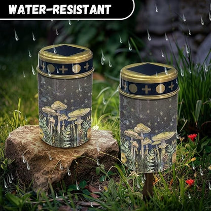Solar Lights Outdoor Garden, Waterproof Mushrooms Solar Powered Stake Lights, Cemetery Lights for Grave Walkway Driveway Yard Backyard Lawn Landscape Decor