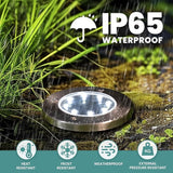 GIGALUMI Solar Ground Lights 12 Pack, 8 LED Automatic Solar Garden Lights, Waterproof Solar Powered In-Ground | Lumora