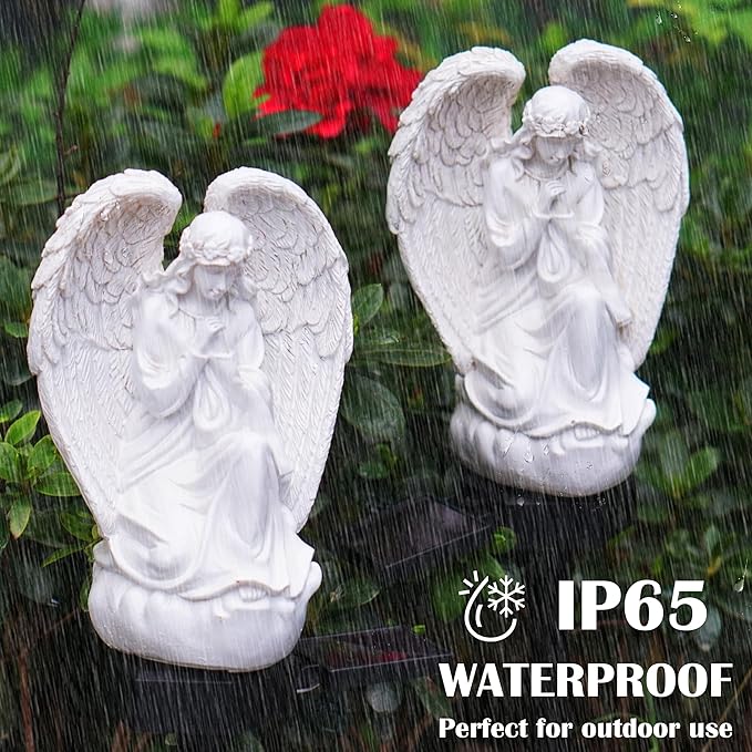 Angel Solar Lights Outdoor Garden Waterproof Decorative Stake Light for Yard Patio Pathway Lawn Ornaments Garden Decor Christian Christmas Decorations Gifts