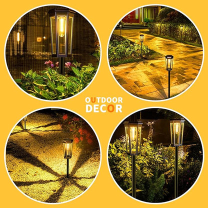 3000K Solar Pathway Lights, 4 Pack LED Solar Lights Outdoor Waterproof, Garden Lighting for Yard Path Landscape Lawn Walkway Driveway
