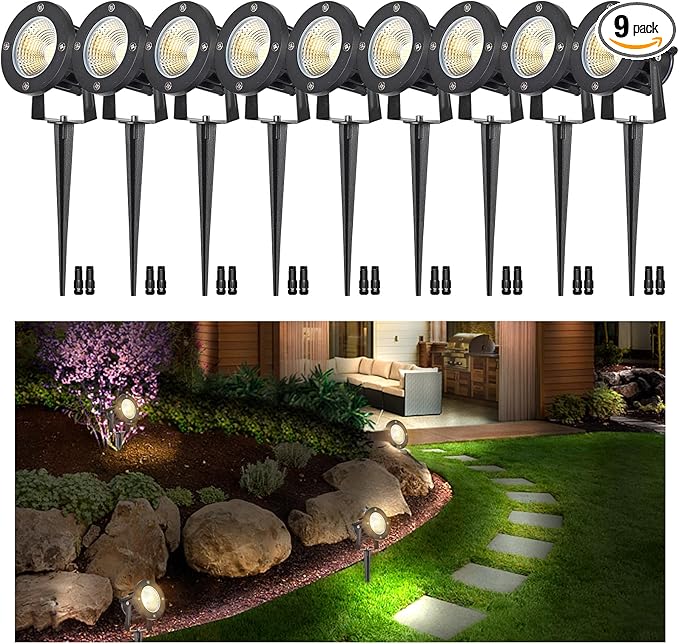 20W Low Voltage Landscape Lights LED Landscape Lighting with Connectors and Spike Stand, 12V 24V Outdoor Spotlights | Lumora
