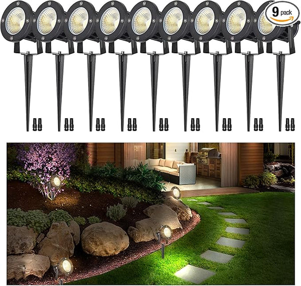 20W Low Voltage Landscape Lights LED Landscape Lighting with Connectors and Spike Stand, 12V 24V Outdoor Spotlights | Lumora