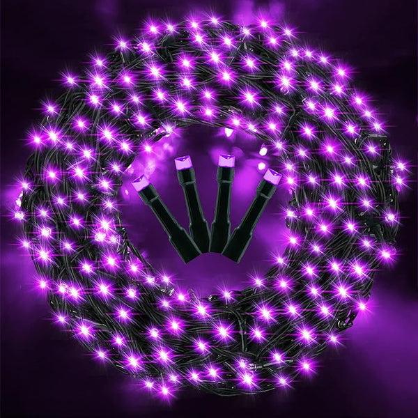 AmyHomie Purple Christmas Lights, 108Ft 300LED Halloween String Lights, 8 Modes Waterproof Fairy Lights for Outdoor | Lumora