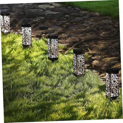 SUPVOX Solar Lawn Lights 2-Pack Hollow Ground Plug Outdoor Garden Lamps Warm White Landscape Path Lighting for Yard Driveway Patio