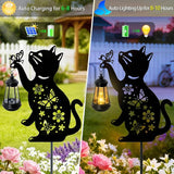 Cat Outdoor Solar Lantern Waterproof, Birthday Gifts for Christmas Women Mom, Solar Hanging Lights with Butterfly | Lumora