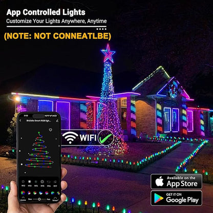 Brizled (Not Connectable Color Changing Smart Christmas Lights, 78FT 120 LED C9 String Lights App Control, Dimmable Outdoor Christmas Light, Christmas Tree Light Indoor, RGB Xmas Lights Party Decor