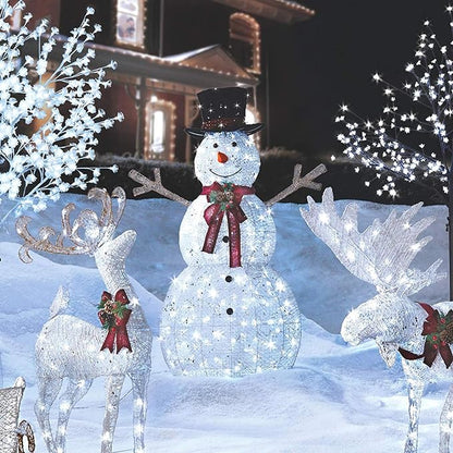 2 PACK Battery Operated Net Lights - Outdoor Waterproof Garden Light, 200 LED Tree String Light with 8 Modes, Mesh Curtain Lights for Garden Patio Yard Christmas Party Tree and Holiday Decor(White )