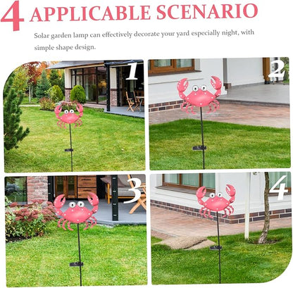 VICASKY Crab Lamp for Fairy Garden Solar Pathway Light Patio Decorative Lantern