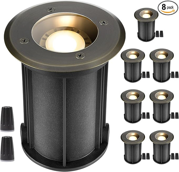 Gardenreet MR16 Well Light - Solid Brass Weatherproof Replaceable Bulb Low Voltage Inground - Outdoor Path Light | Lumora