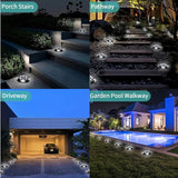 Solar Ground Lights, 8 Pack 12 LED Solar Disk Lights Outdoor Waterproof In-Ground Landscape Lighting for Garden | Lumora