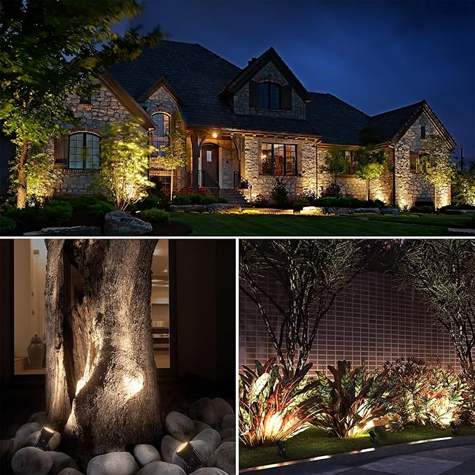SUNVIE All-in-One LED Low Voltage Landscape Lighting Kit, 12-Pack Landscape Lights - Outdoor Security Flood Light | Lumora