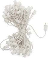 HLO Lighting C7 Light Strings | 50' White Cord with 12" Socket Spacing, E12 Light Stringer for C7 Christmas Lights | Lumora