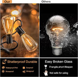 DAMAING Outdoor String Lights 200 FT Waterproof Patio Lights with 102 ST38 Shatterproof LED Bulbs, Dimmable Vintage | Lumora
