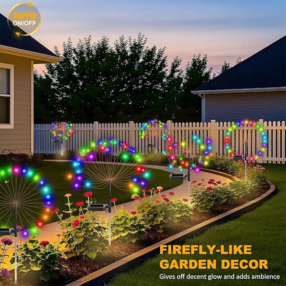 2 Packs Solar Firefly Lights, Total 70 LED Solar Swaying Garden Lights, Waterproof Landscape Light for Path, Garden, Patio, Yard Decor(Multicolor)