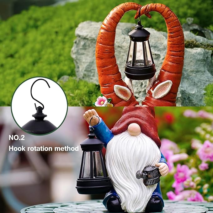Solar Outdoor LED Hanging Lantern Light Garden Accessories Waterproof Rplacement Solar Light Parts Decor Lamp for Outdoor Statues DIY Fairy Garden Patio Lawn Yard Pathway Porch(Lantern)
