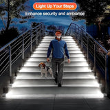 Solar Step Lights for Outside, 8-Pack Stair Light Outdoor Waterproof IP67, 14 LED Cool White Light Solar Powered | Lumora