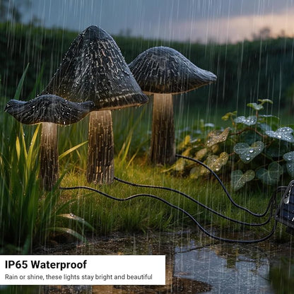 Solar Lights Outdoor Decor, Solar Metal Mushroom Yard Decorations Outdoor, IP65 Waterproof Garden Decor, Gifts for Women Mom, for Yard Patio Lawn Pathway Landscape