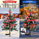 Solar Christmas Trees Decorations, 2 Pack Solar Powered Xmas Tree Lights, Pathway Lights with Multi-Color Lights | Lumora