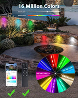 Teekuv 8 Pack 7 Inch RGB LED Hardscape Lighting, 5W Smart Retaining Wall Lights 16 Million Colors with Remote | Lumora
