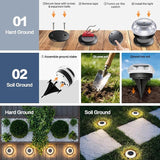 Solar Ground Lights 8 Pack Landscape Lighting 3000K Solar Lights Outdoor IP67 Waterproof Solar Garden Lights for | Lumora