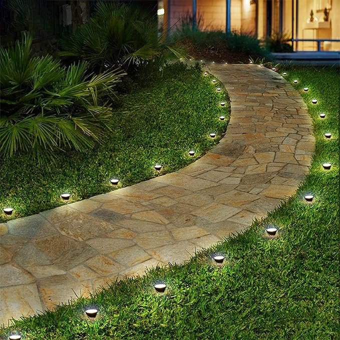 Solar Pathway Lights, 10 in 1 Waterproof LED Solar Lights String Outdoor Garden Lights, Auto On/Off Solar Walkway Lights for Yard, Landscape, Pathway, Walkway, Path