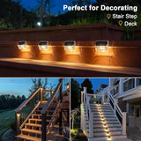 Solar Outdoor Lights, 12 Pack Solar Fence Lights, Deck Lights Waterproof Solar Powered Outside Lighting for Step | Lumora